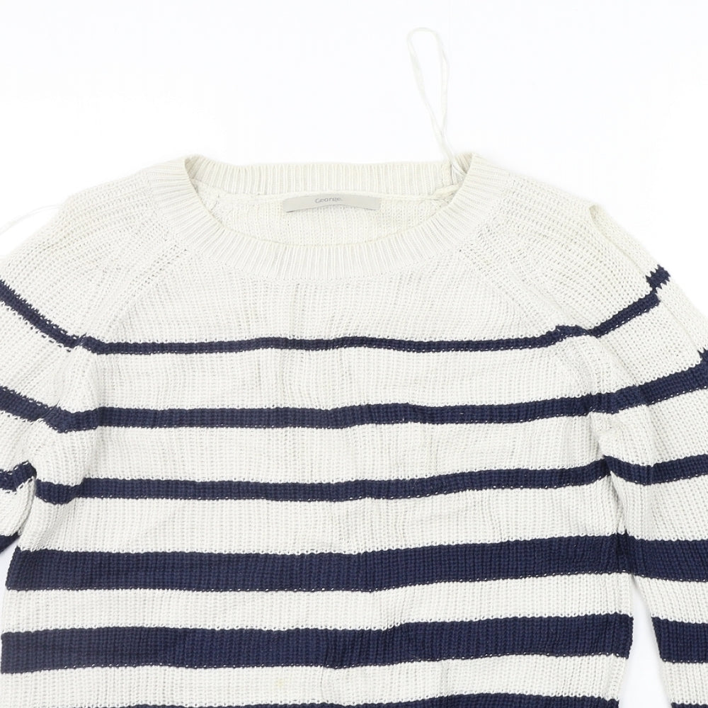 George Womens Blue Striped  Pullover Jumper Size 10