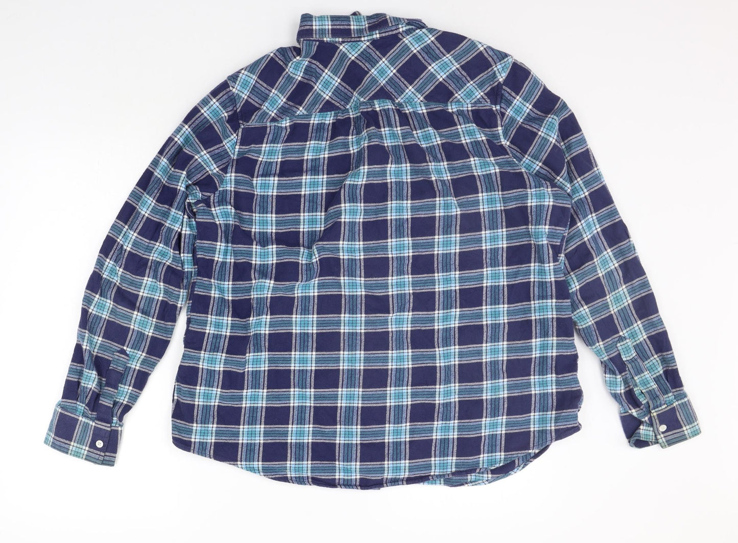 Lands' End Mens Blue Check   Button-Up Size L