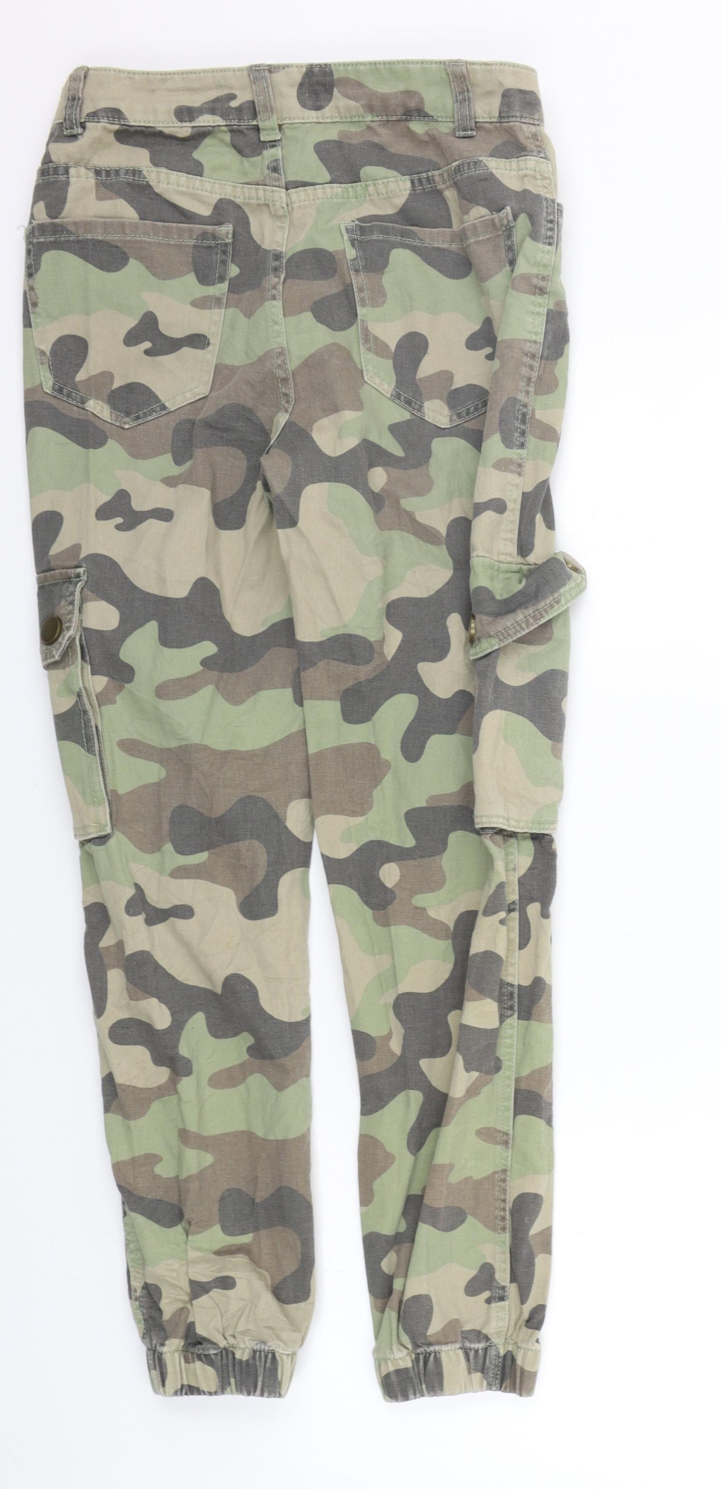 New Look Womens Green Geometric  Trousers  Size 6 L27 in