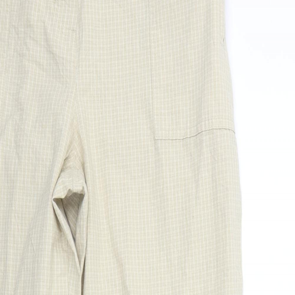 Marks and Spencer Womens Beige Check  Trousers  Size 14 L26 in