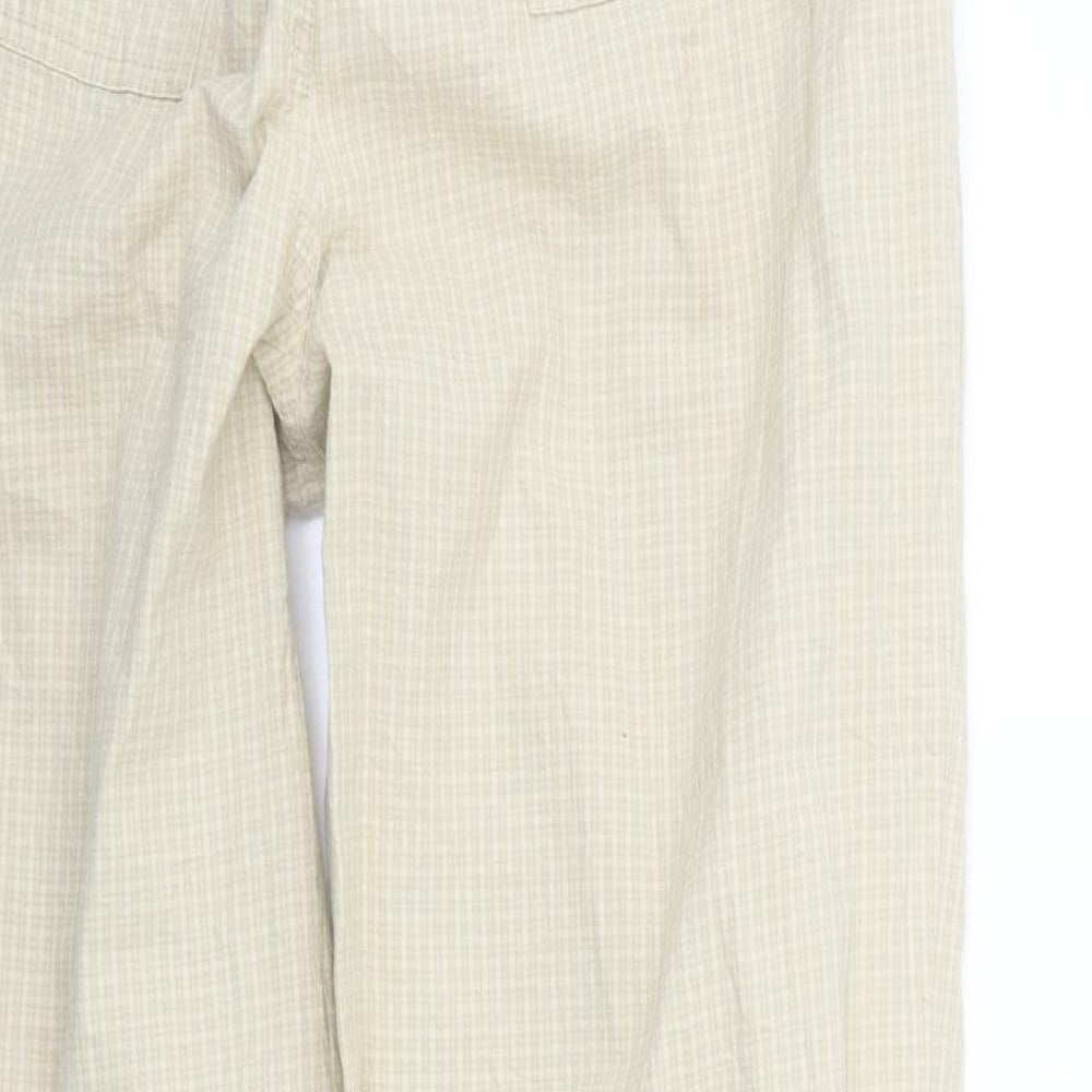 Marks and Spencer Womens Beige Check  Trousers  Size 14 L26 in