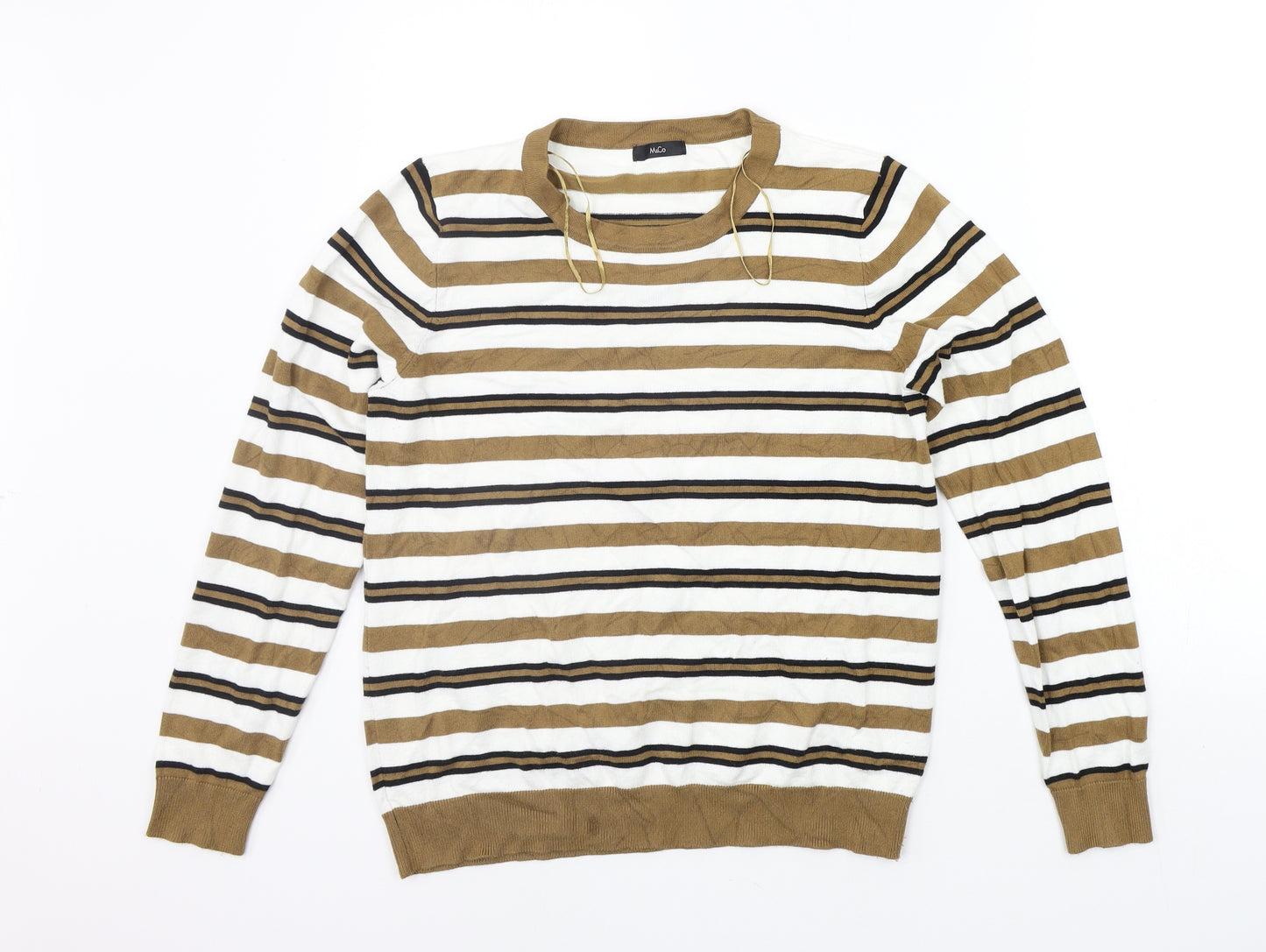 M&Co Womens Brown Striped  Pullover Jumper Size 14