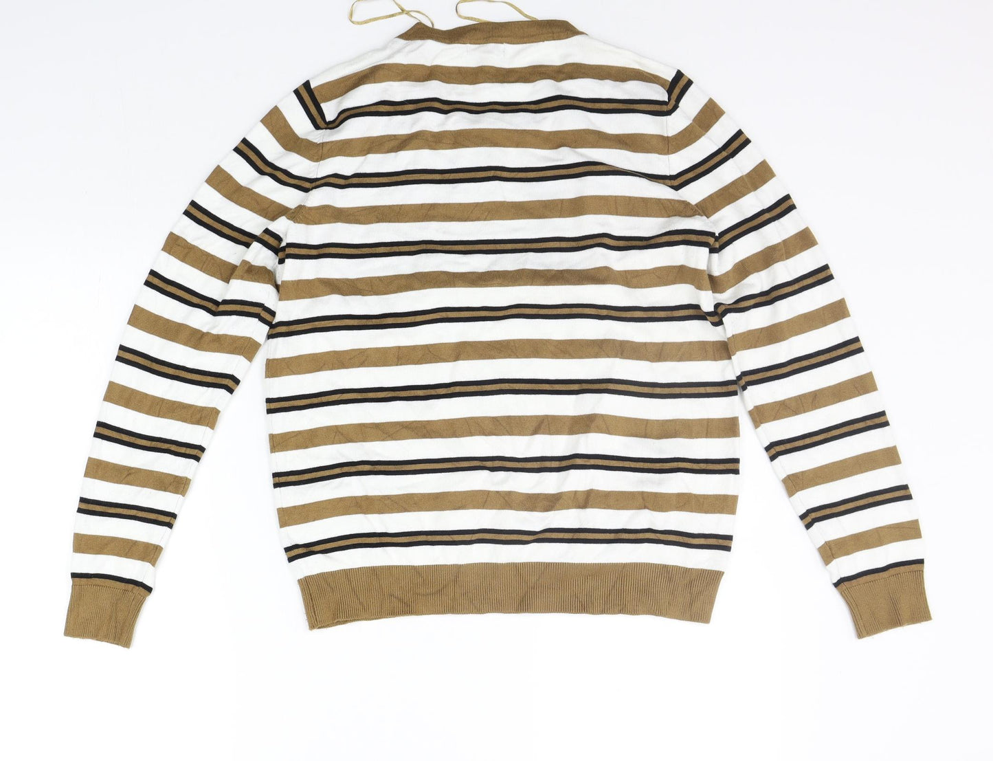 M&Co Womens Brown Striped  Pullover Jumper Size 14