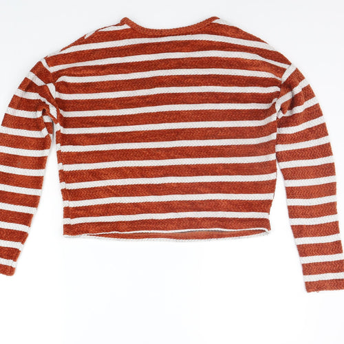 New Look Womens Orange Striped  Pullover Jumper Size S