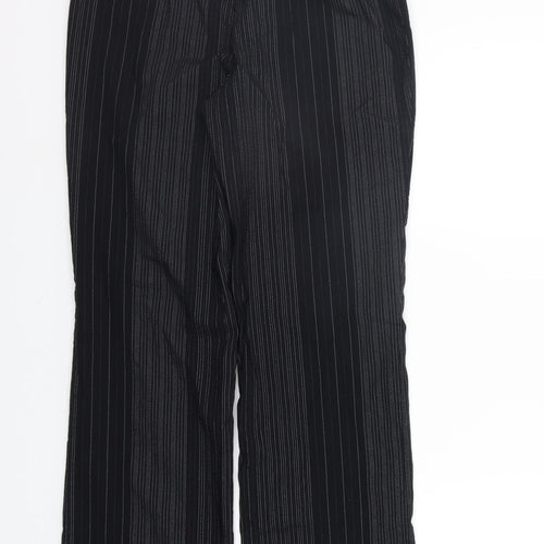 Marks and Spencer Womens Black Striped  Trousers  Size 8 L28 in