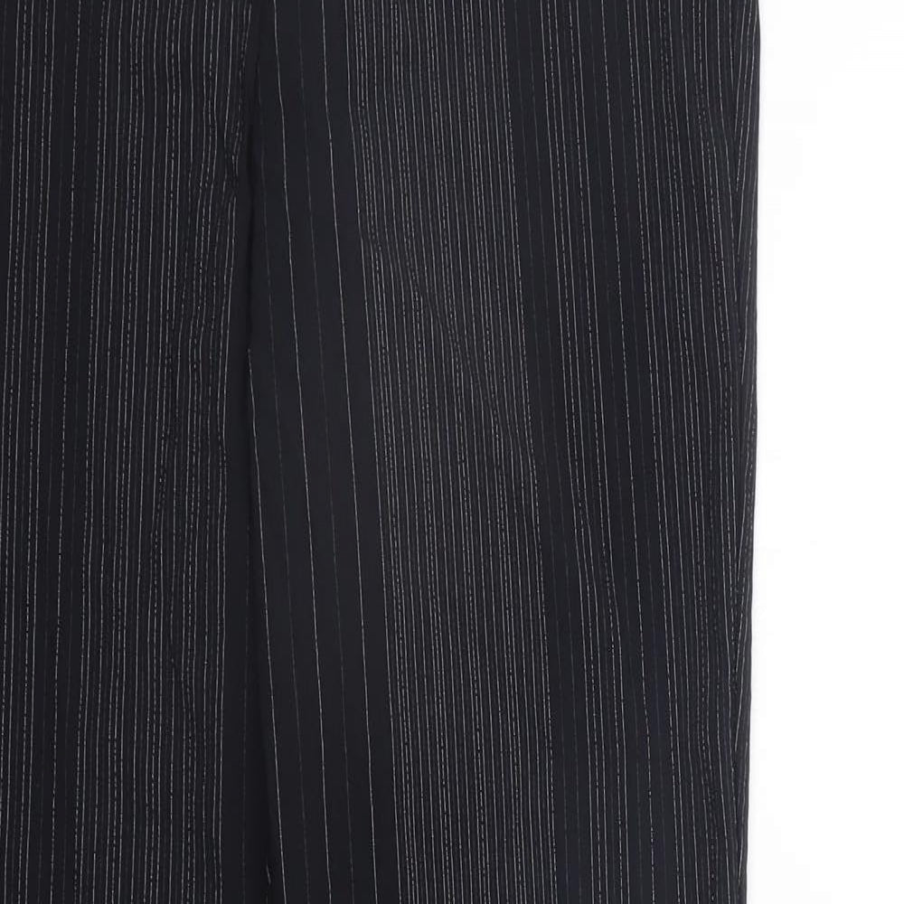 Marks and Spencer Womens Black Striped  Trousers  Size 8 L28 in
