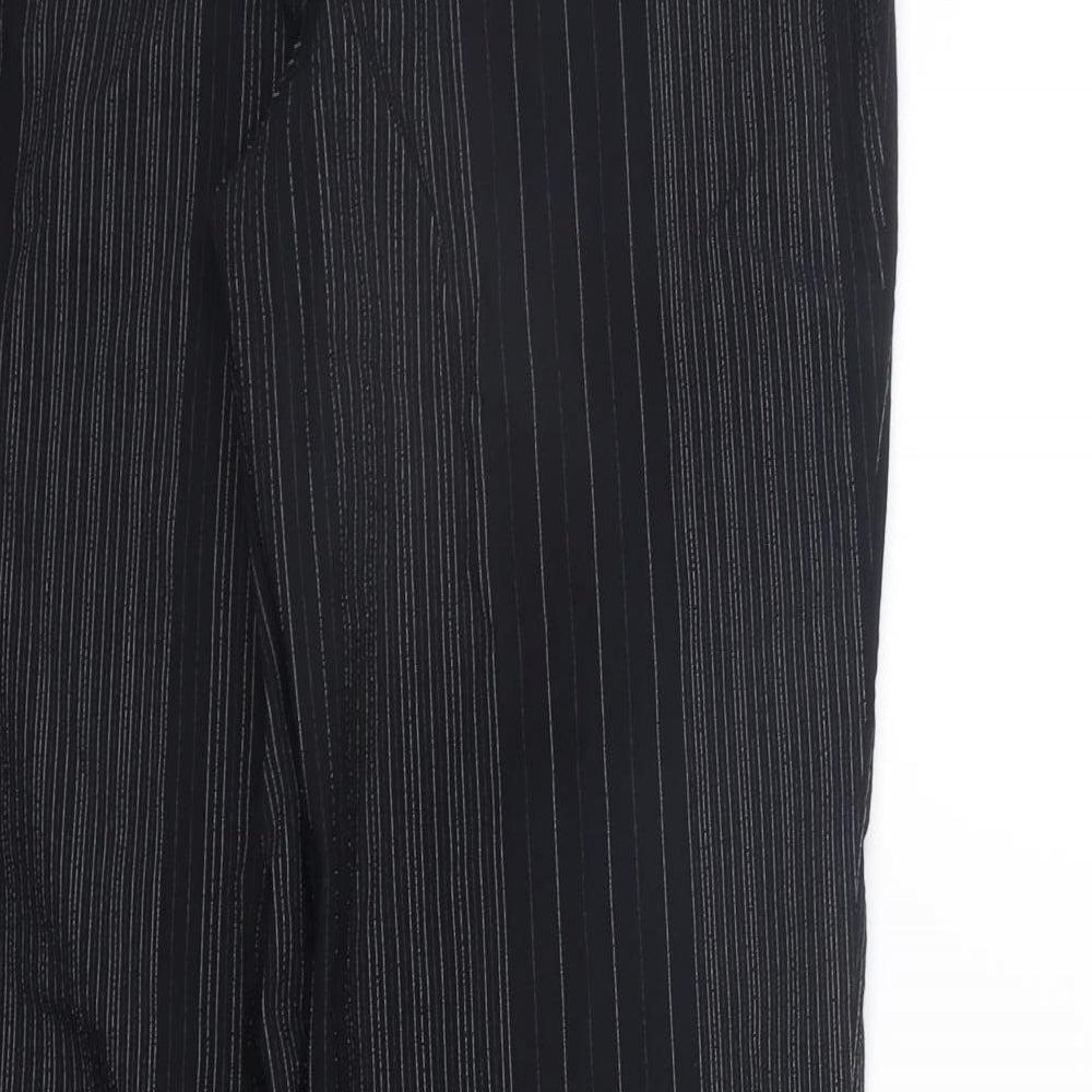Marks and Spencer Womens Black Striped  Trousers  Size 8 L28 in