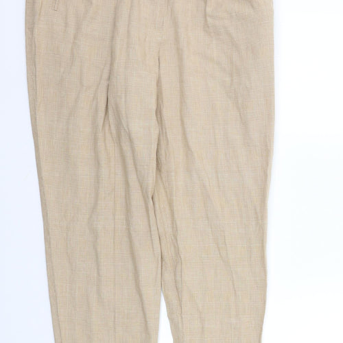 St michael Womens Beige Check  Trousers  Size 16 L26 in