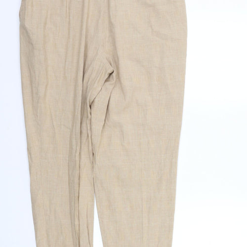 St michael Womens Beige Check  Trousers  Size 16 L26 in