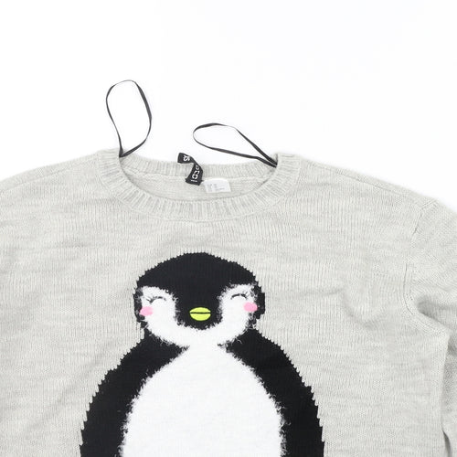 Divided Womens Grey   Pullover Jumper Size XS  - Penguin