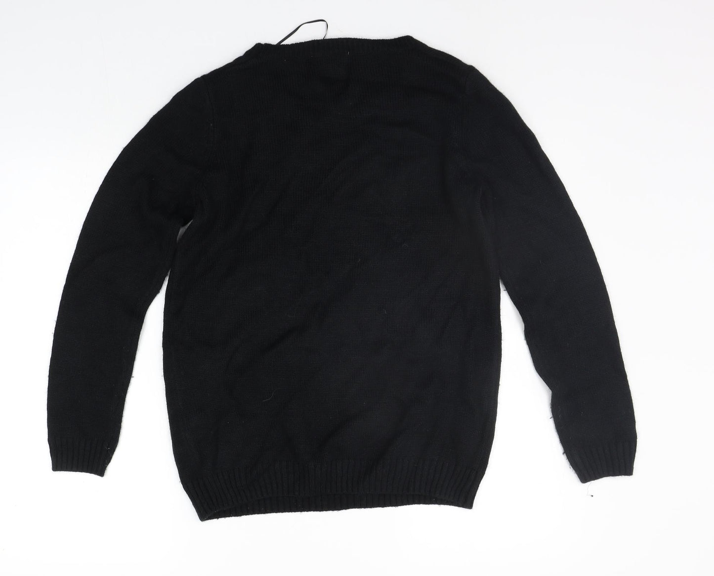 F&F Womens Black Geometric  Pullover Jumper Size 10  - SEQUIN