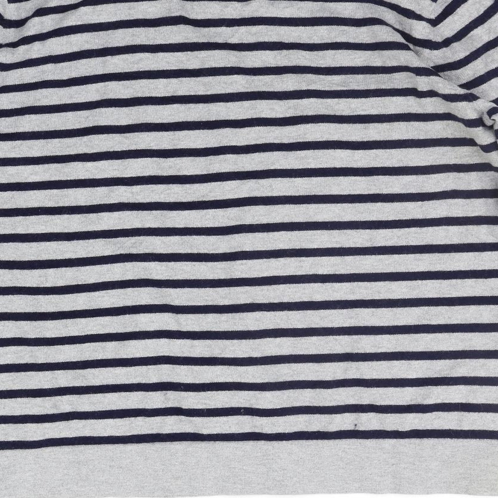 L.L. Bean Mens Grey Striped  Pullover Jumper Size M