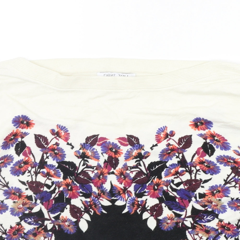 NEXT Womens Beige Floral  Henley Jumper Size 14