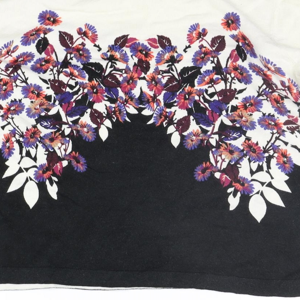 NEXT Womens Beige Floral  Henley Jumper Size 14