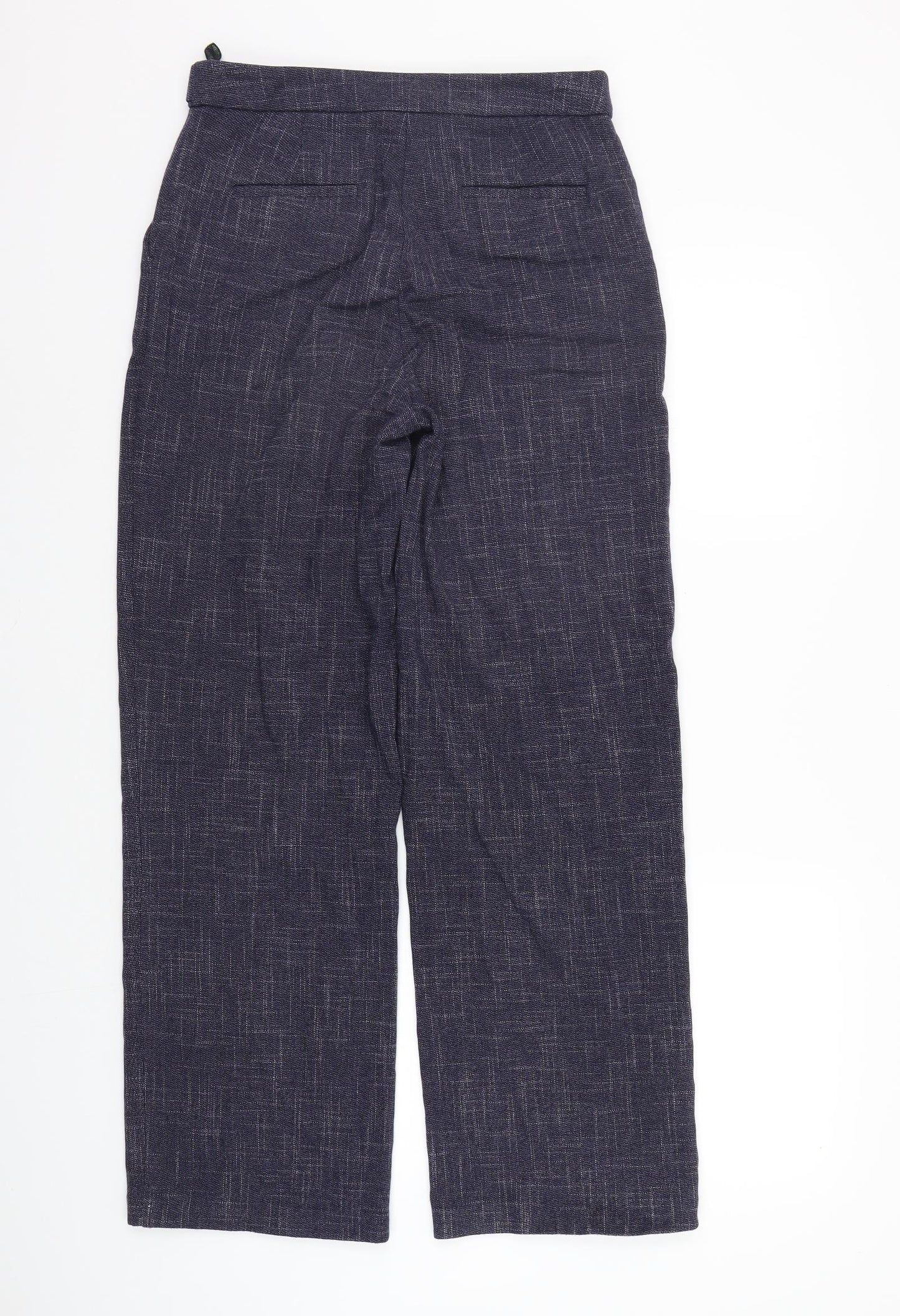 Marks and Spencer Womens Blue Check  Trousers  Size 8 L27 in