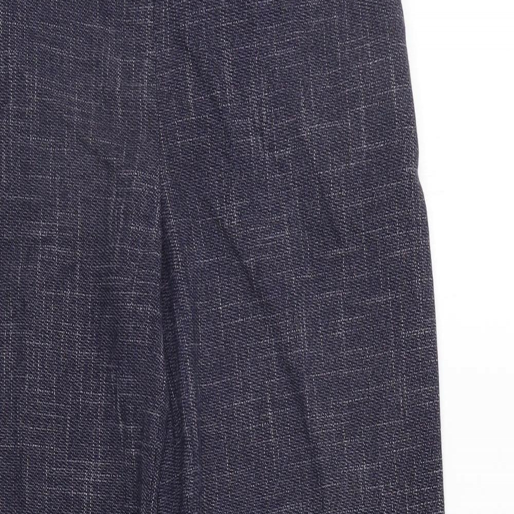 Marks and Spencer Womens Blue Check  Trousers  Size 8 L27 in