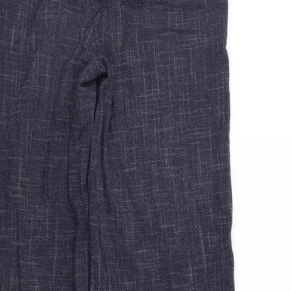 Marks and Spencer Womens Blue Check  Trousers  Size 8 L27 in
