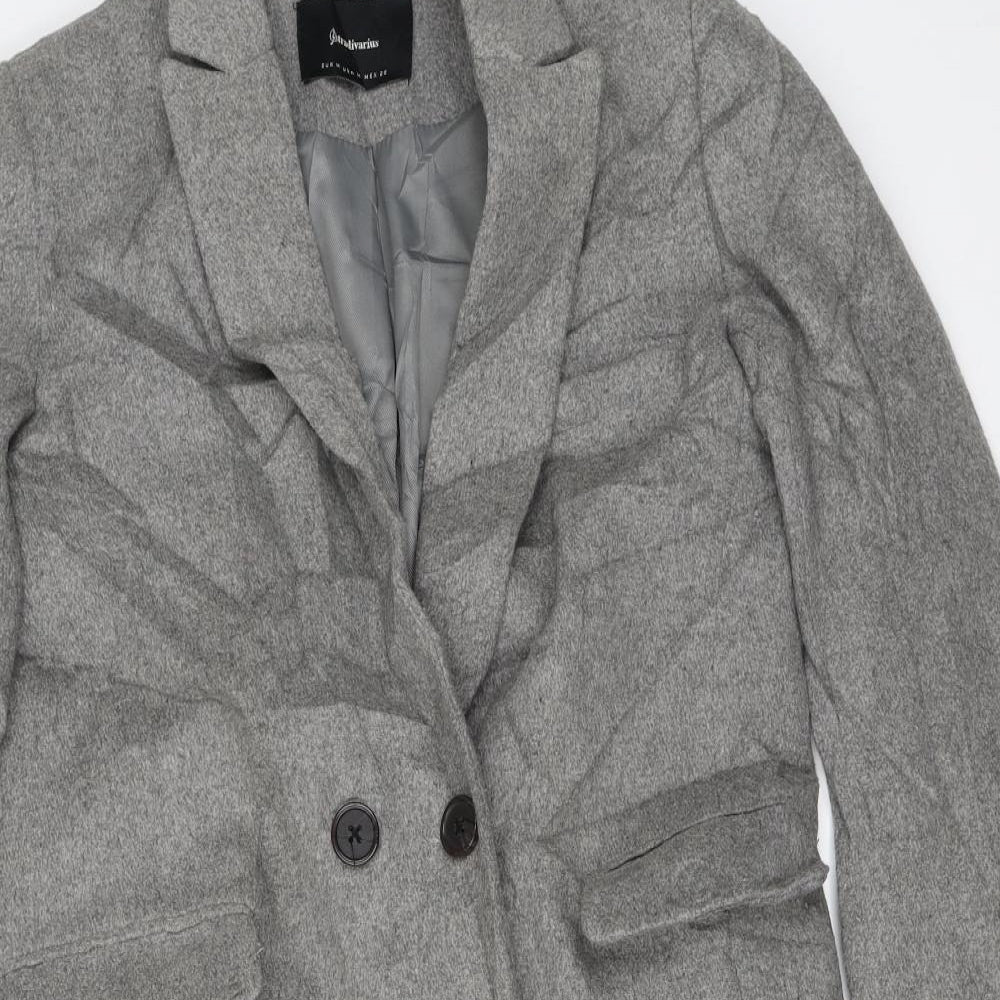 Stradivarius Womens Grey   Overcoat Coat Size M