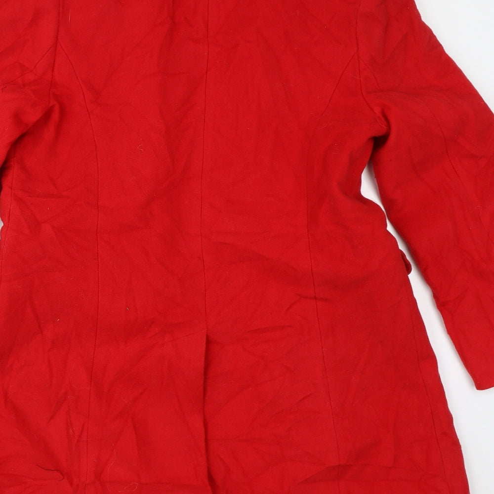 Preworn Womens Red   Overcoat Coat Size 12