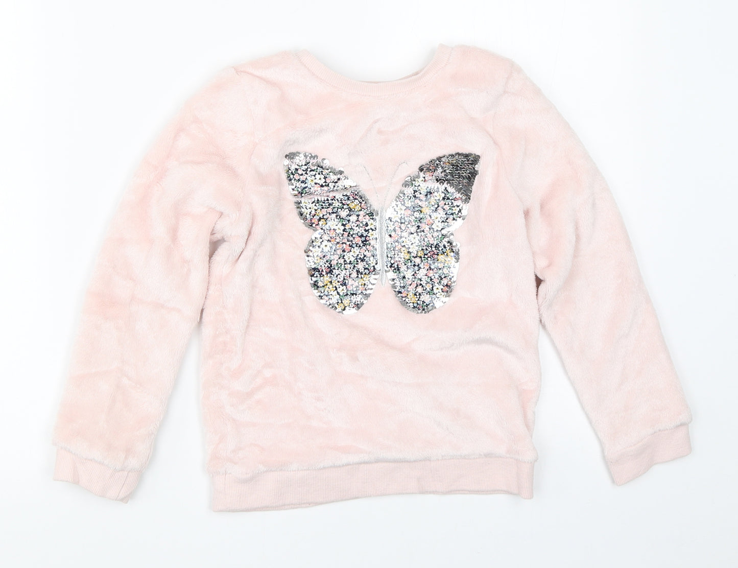 H&M Girls Pink   Pullover Sweatshirt Size 5-6 Years