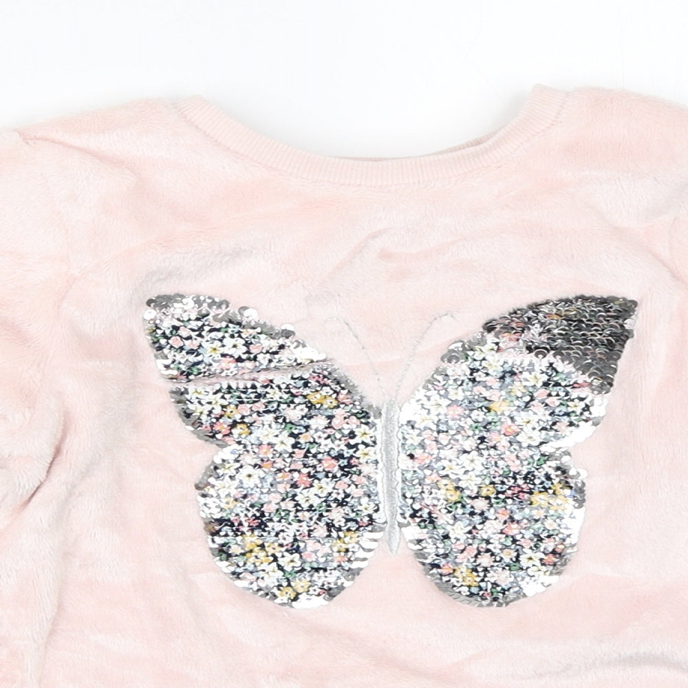 H&M Girls Pink   Pullover Sweatshirt Size 5-6 Years