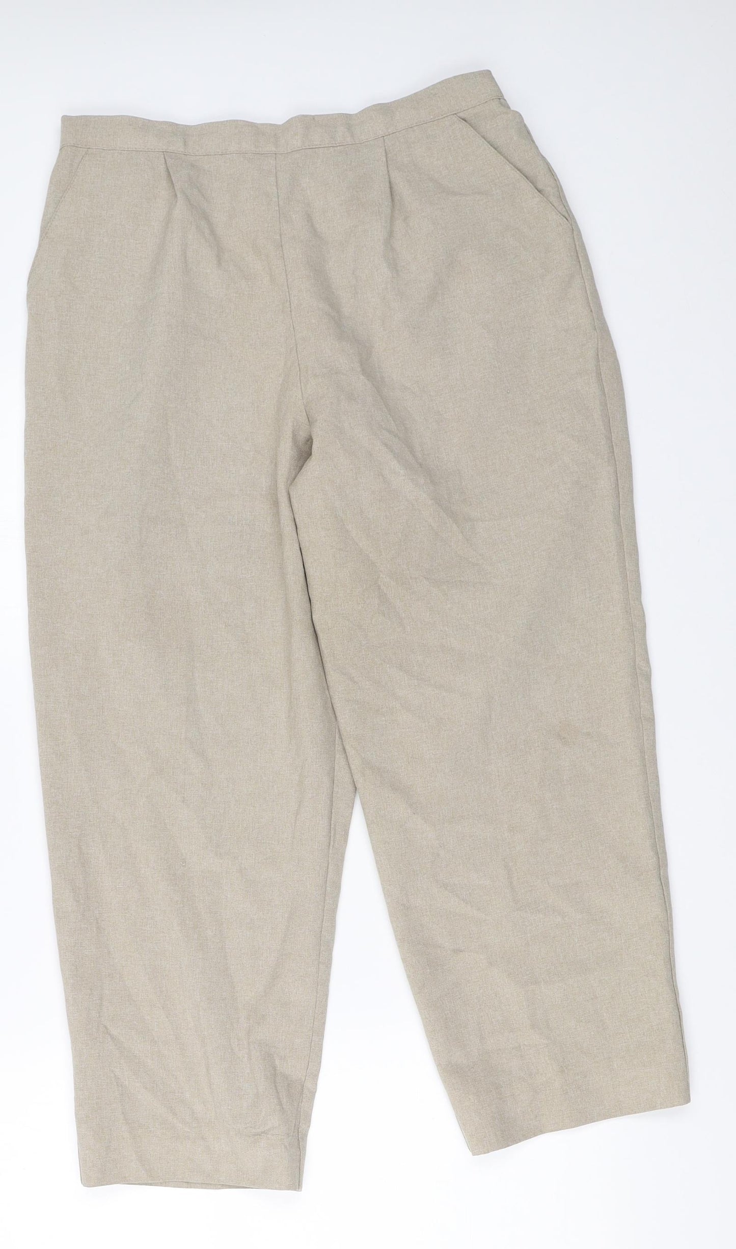 Sarah Hamilton Womens Beige   Cropped Trousers Size 16 L24 in