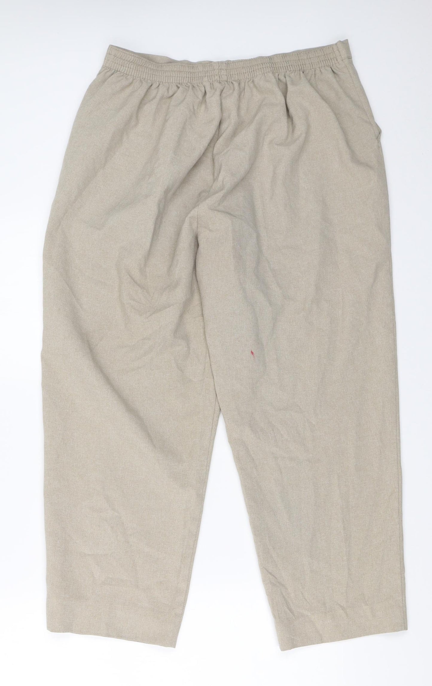 Sarah Hamilton Womens Beige   Cropped Trousers Size 16 L24 in