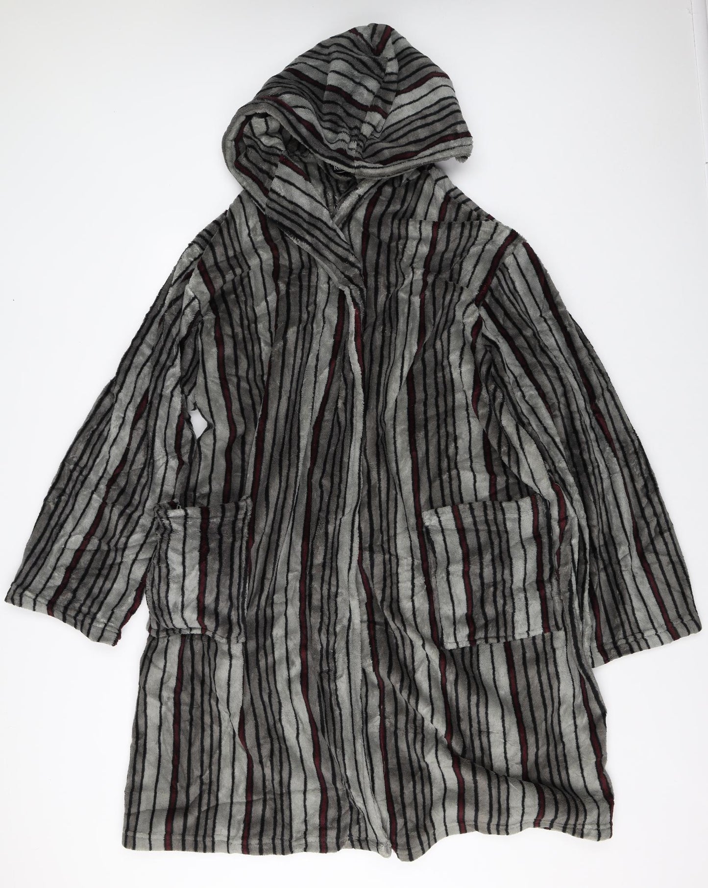 Pierre Roche Mens Grey Striped   Robe Size XL