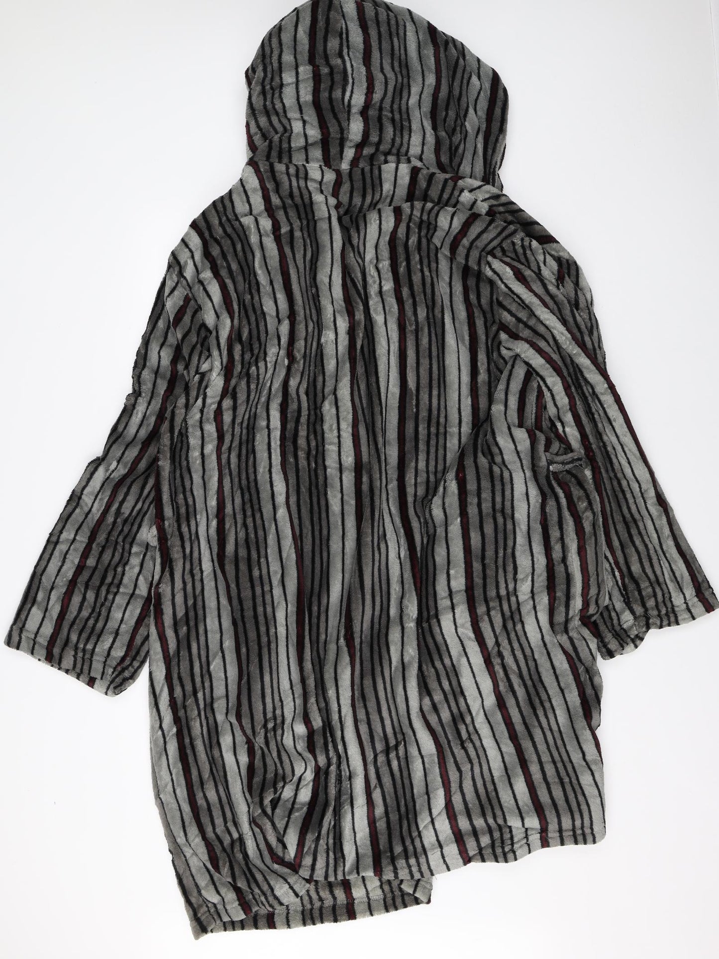 Pierre Roche Mens Grey Striped   Robe Size XL