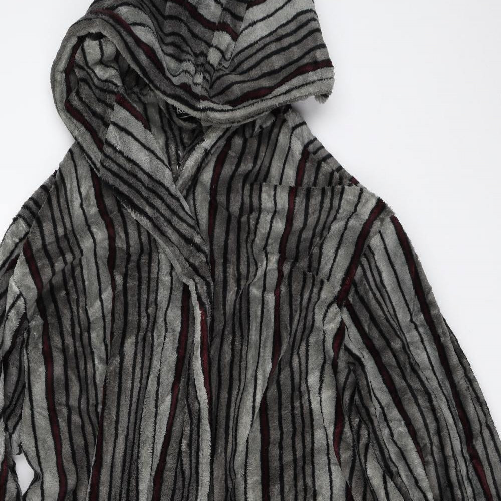 Pierre Roche Mens Grey Striped   Robe Size XL