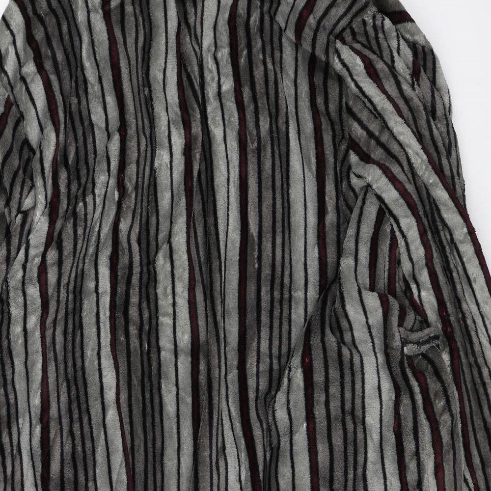Pierre Roche Mens Grey Striped   Robe Size XL
