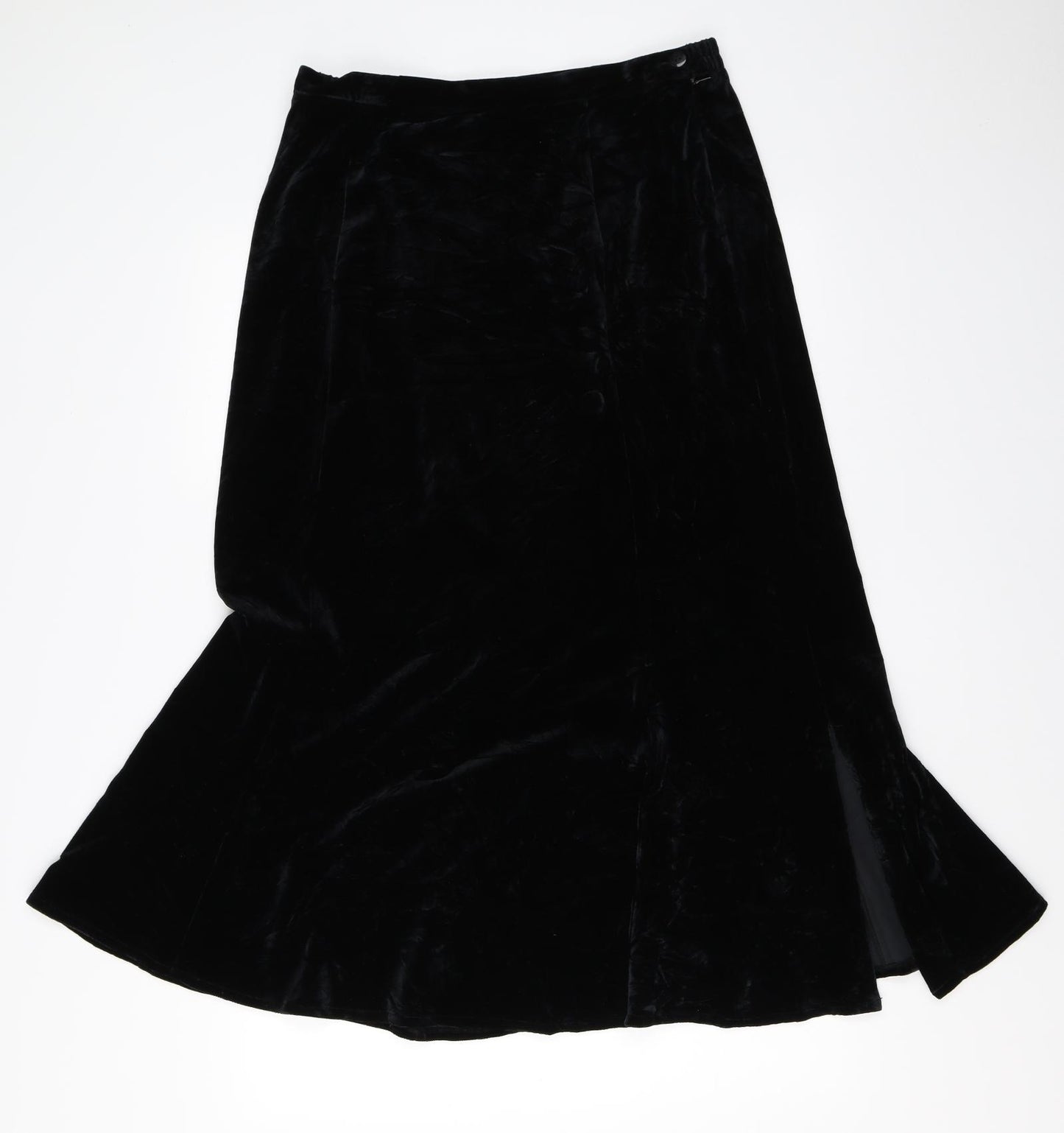 Alexon Womens Black  Velour Flare Skirt Size 14