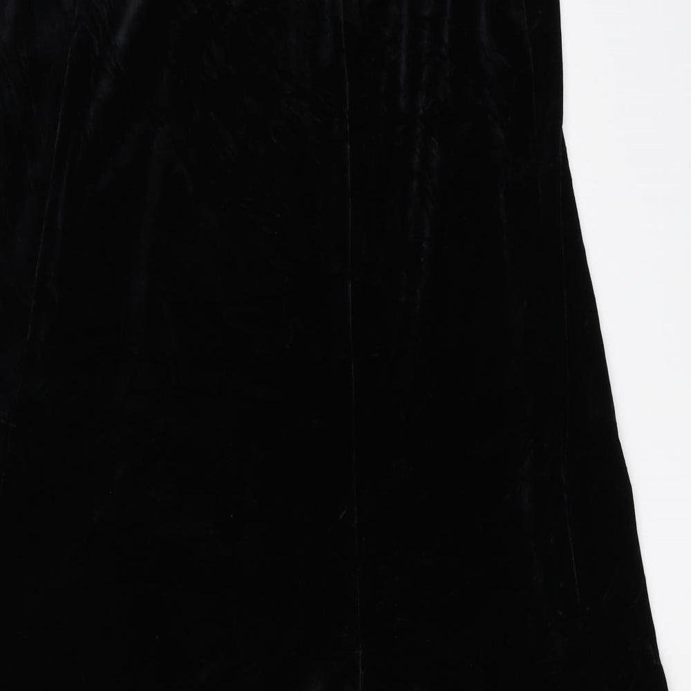 Alexon Womens Black  Velour Flare Skirt Size 14