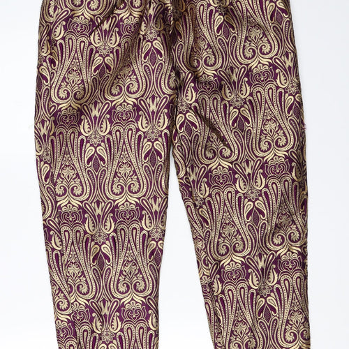 Preworn Womens Purple Geometric  Trousers  Size 40 L27.5 in