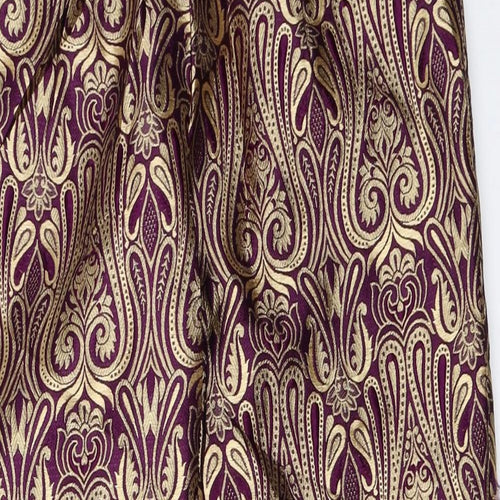 Preworn Womens Purple Geometric  Trousers  Size 40 L27.5 in