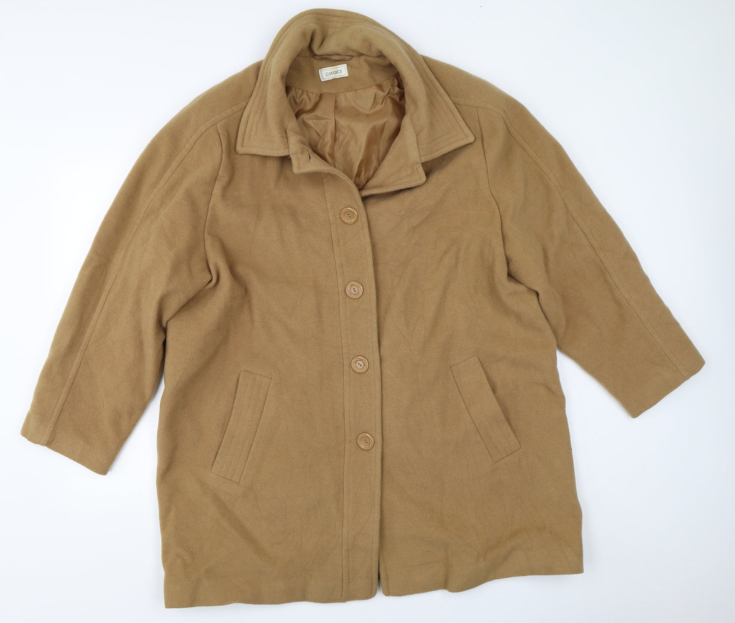 Classics Womens Beige   Overcoat Coat Size 22