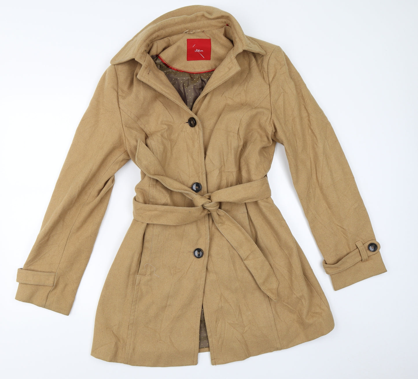s.Oliver Womens Beige   Overcoat Coat Size 14