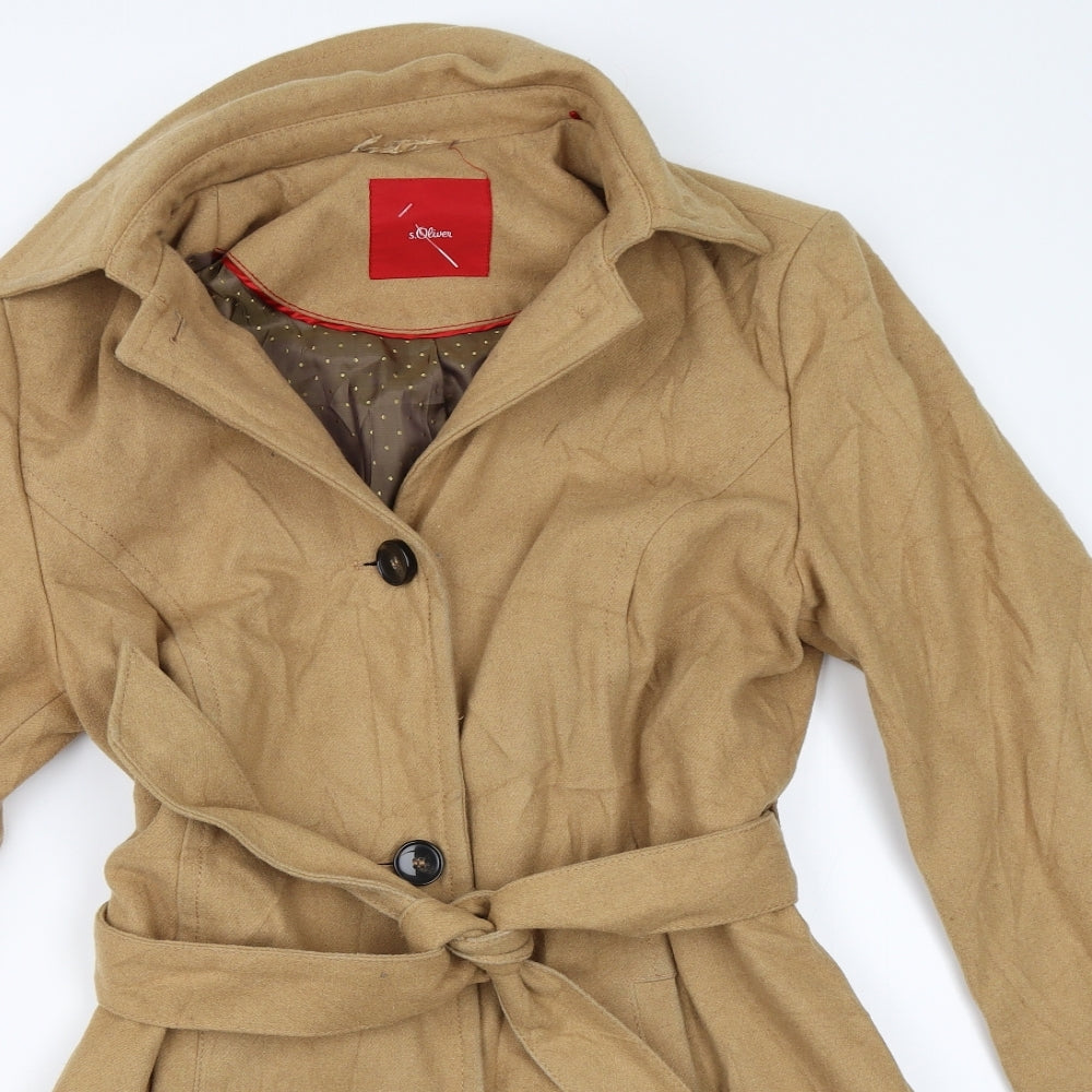 s.Oliver Womens Beige   Overcoat Coat Size 14