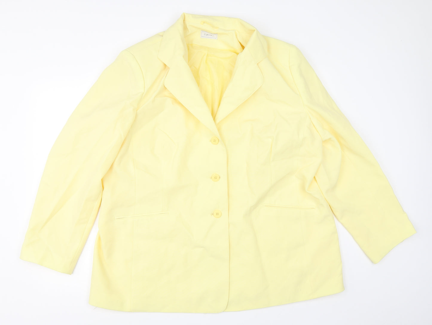 Classics Womens Yellow   Jacket Blazer Size 24