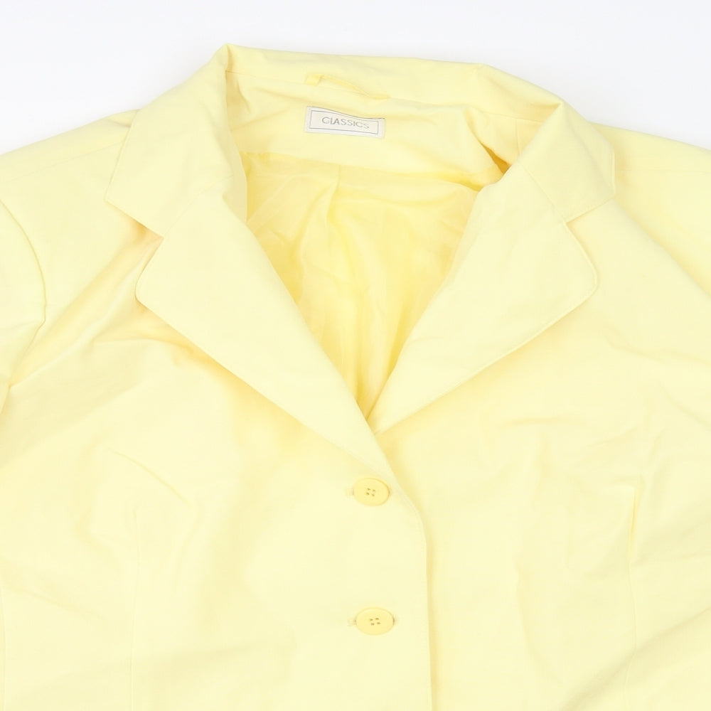 Classics Womens Yellow   Jacket Blazer Size 24