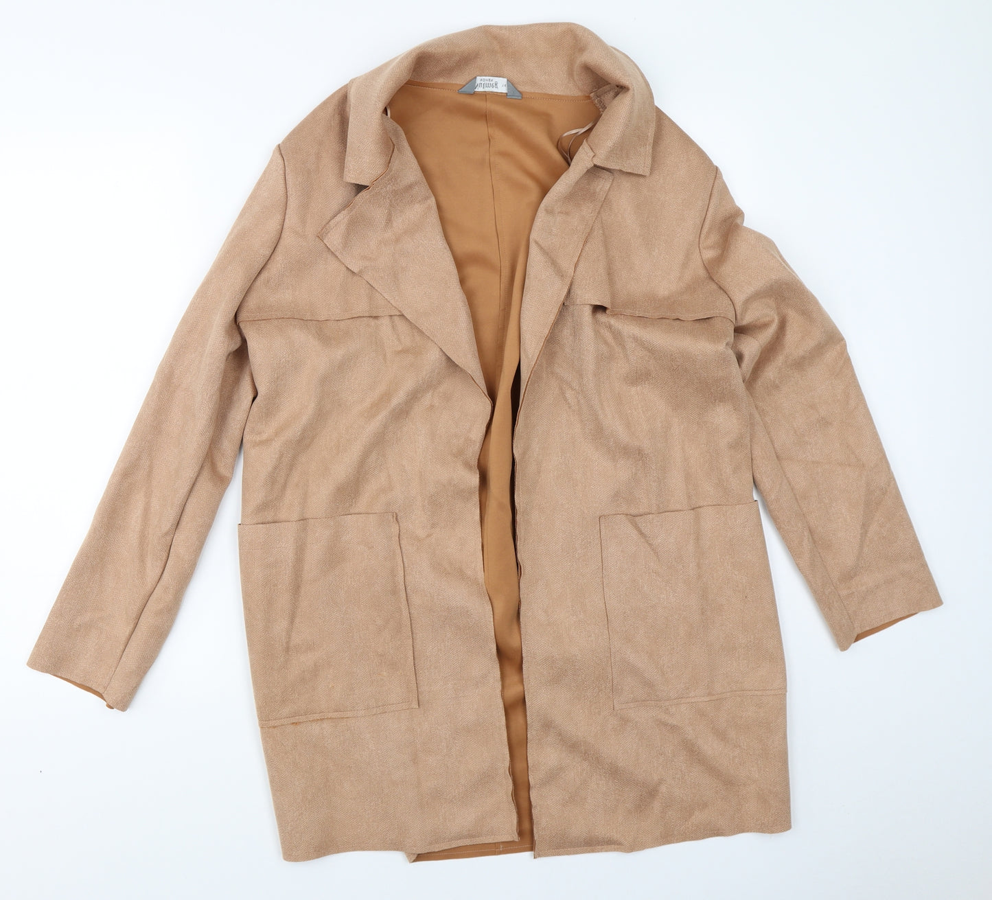 Nutmeg Womens Beige   Overcoat Coat Size 14