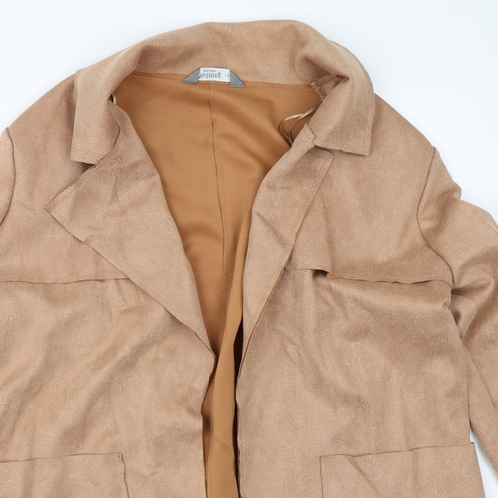 Nutmeg Womens Beige   Overcoat Coat Size 14