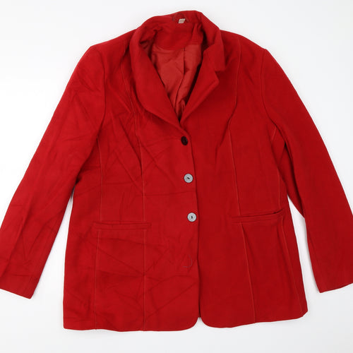 Preworn Womens Red   Overcoat Coat Size 20