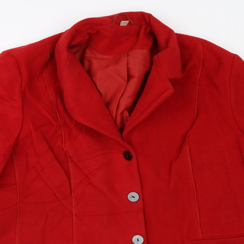 Preworn Womens Red   Overcoat Coat Size 20