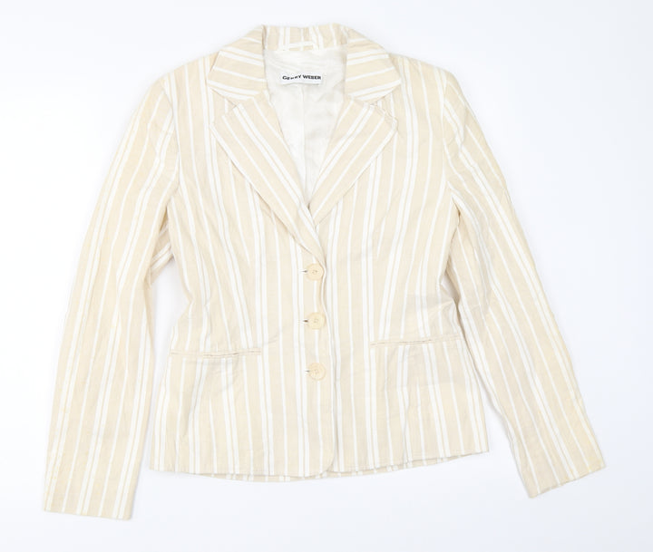Gerry Weber Womens Beige Jacket Blazer Size 8