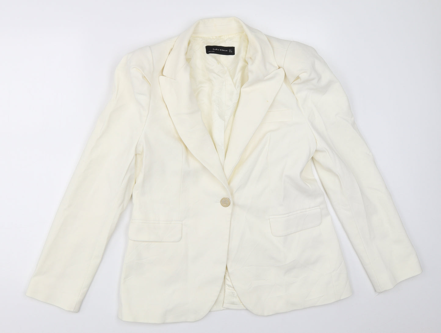 Zara Womens Ivory   Jacket Blazer Size L