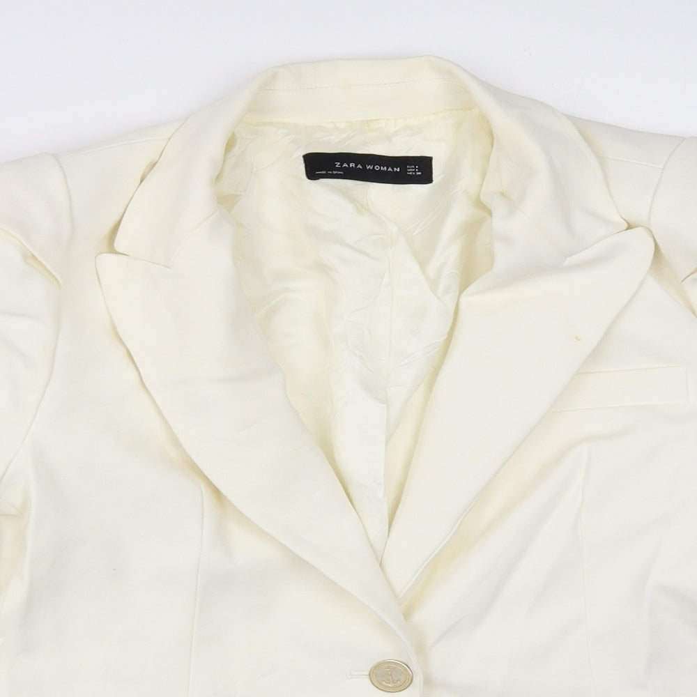 Zara Womens Ivory   Jacket Blazer Size L