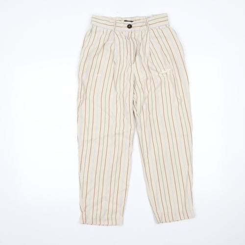 Marks and Spencer Womens Multicoloured Striped  Trousers  Size 8 L21 in