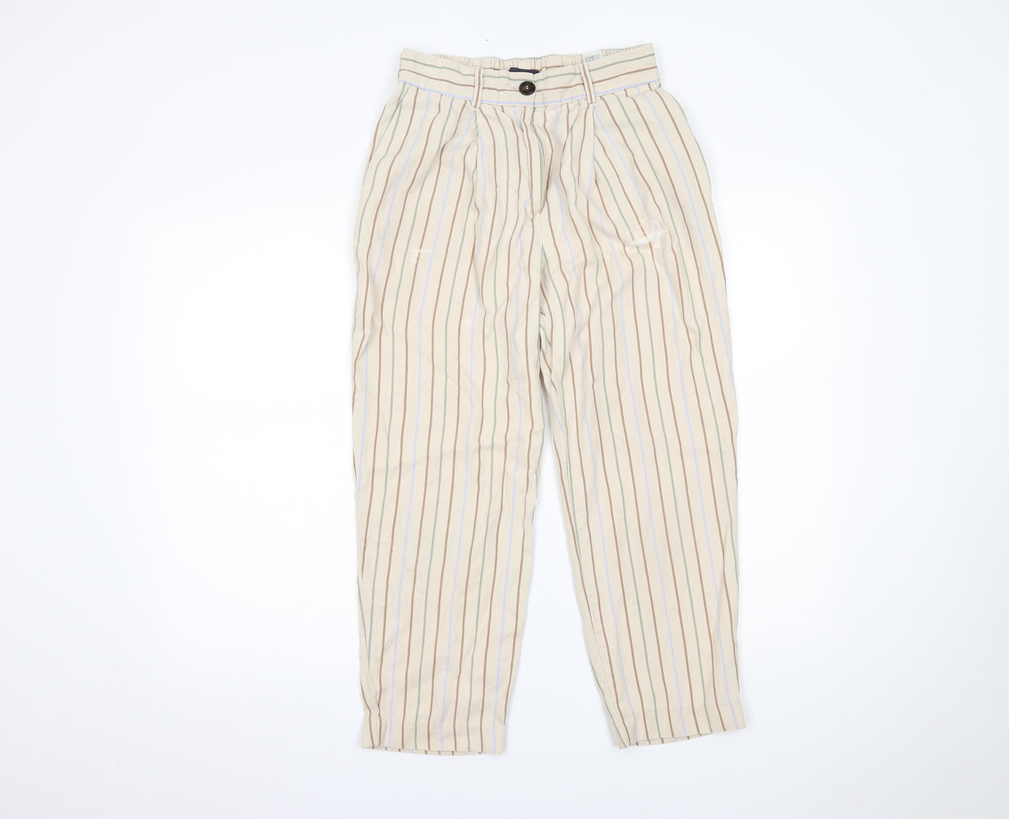 Marks and Spencer Womens Multicoloured Striped  Trousers  Size 8 L21 in