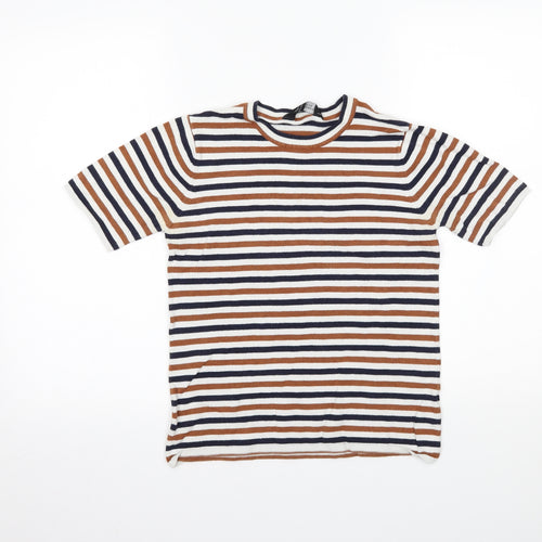 Dorothy Perkins Womens Multicoloured Striped  Basic T-Shirt Size 8